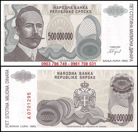Bosnia And Herzegovina 500 triệu Dinara 1993