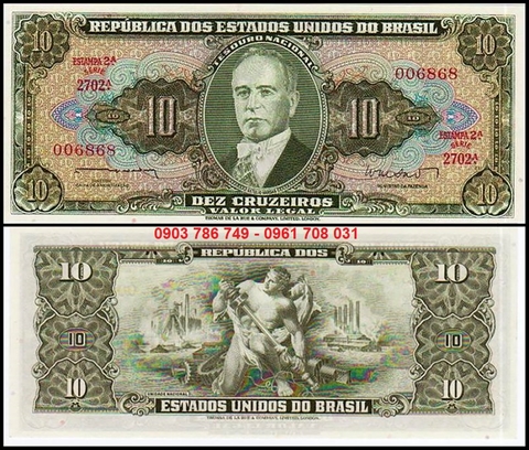 Brazil 10 Cruzeiros 1962 UNC