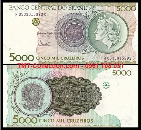 Brazil 5000 Cruzeiros 1990 UNC