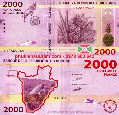 Burundi 2000 Francs 2015 UNC