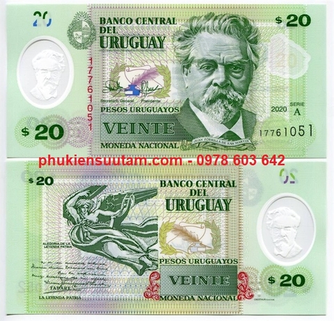 Uruguay 20 Pesos 2020 UNC Polyme