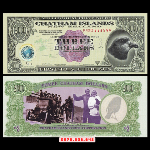 Chatham 3 Dollars 2000 UNC