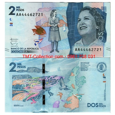 Colombia 2 Mil Pesos 2015 UNC (tờ)