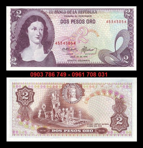 Colombia 2 Pesos Oro 1972-1977
