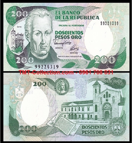 Colombia 200 Pesos 1992 UNC