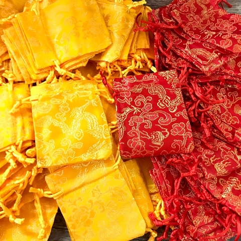 Combo 100 túi gấm long phụng size 7x9cm