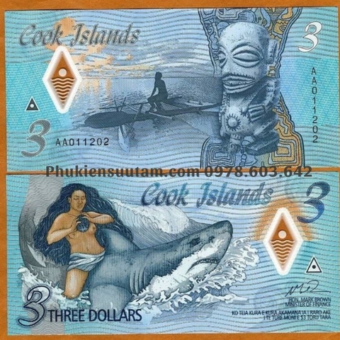 Cook Islands 3 Dollars 2021 Polyme UNC