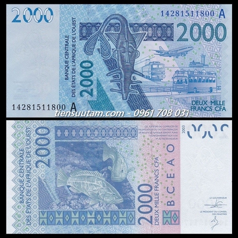 Cote d'Ivoire - Bờ Biển Ngà - CFA 2000 Francs 2003 UNC (A)