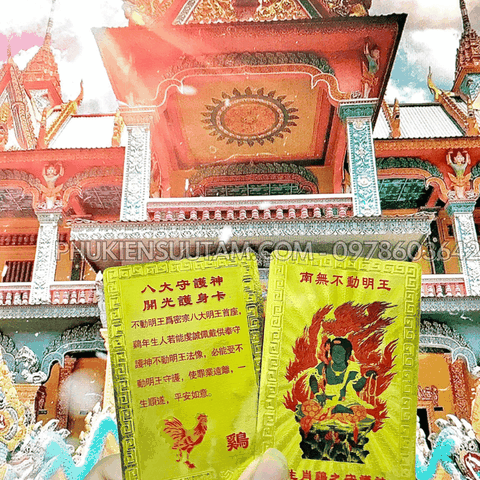 Thẻ Kim Bài Phật Bản Mệnh Tuổi Dậu – Phật Bất Động Minh Vương