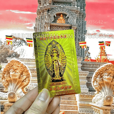 Thẻ Kim Bài Phật Bản Mệnh Tuổi Tý – Bồ Tát Thiên Thủ Thiên Nhãn