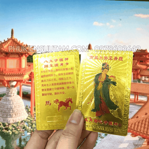 Thẻ Kim Bài Phật Bản Mệnh Tuổi Ngọ – Phật Đại Thế Chí Bồ Tát