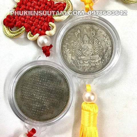 Dây Treo Ô Tô Xu Bạc Phật Quan Âm Nghìn Tay Nghìn Mắt