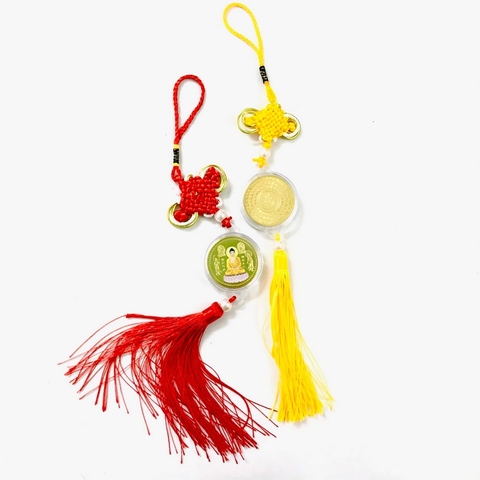 Dây Treo Xu Phật A Di Đà Và Các Vị Bồ Tát In Màu