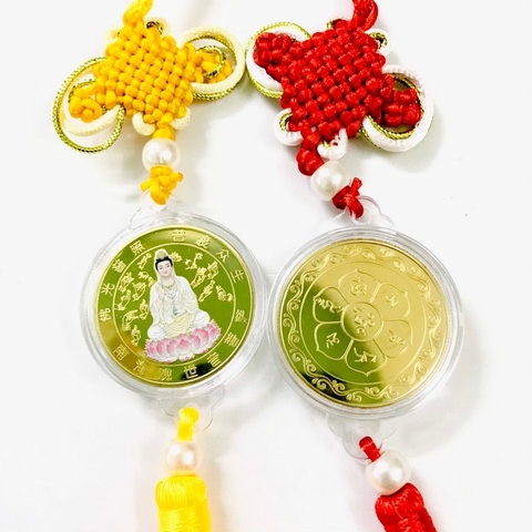 Dây Treo Xu Quan Âm Vàng In Màu