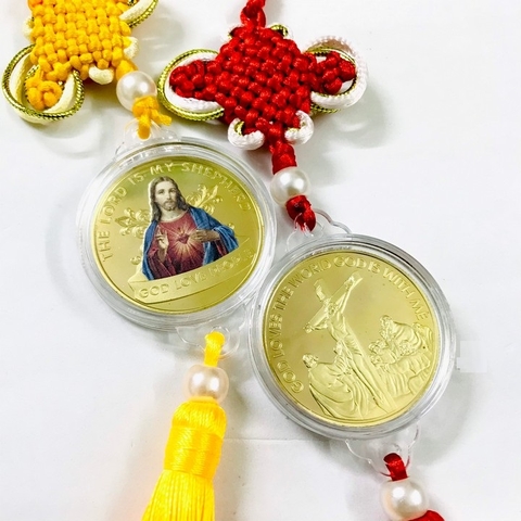 Dây Treo Xu Thánh Tâm Chúa Giêsu Kitô In Màu