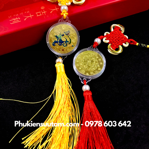 Dây Treo Xu Tỳ Hưu mạ vàng in màu