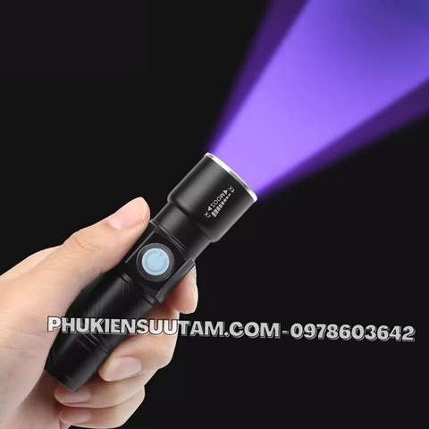 Đèn Pin Siêu Sáng Sạc USB Zoom 4x