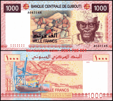 Djibouti 1000 Francs 2005 UNC (tờ)