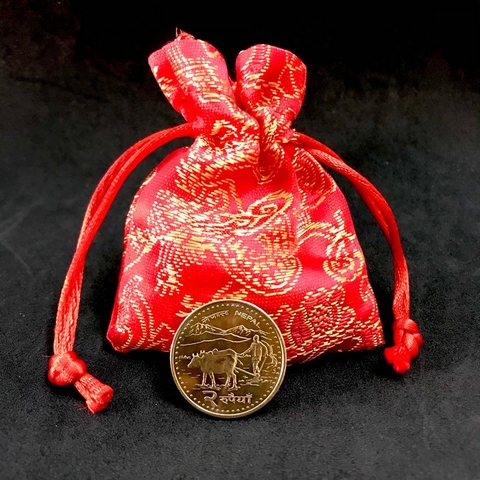 Xu con trâu nepal tặng kèm túi gấm