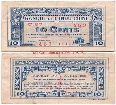 10 Cents 1919 Thành Thái