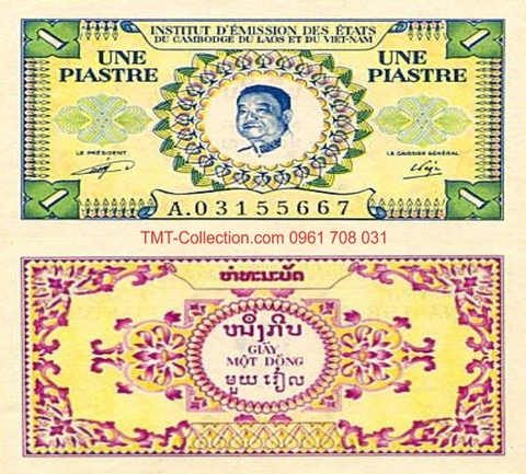 1 đồng piastre 1953 Laos