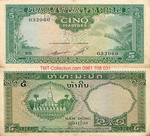 5 đồng piastre 1953 Laos