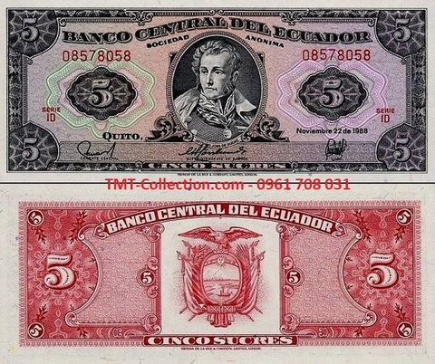 Ecuador 5 Sucres 1988 UNC (tờ)