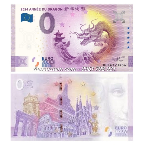 EU 0 Euro lưu niệm năm con rồng 2024