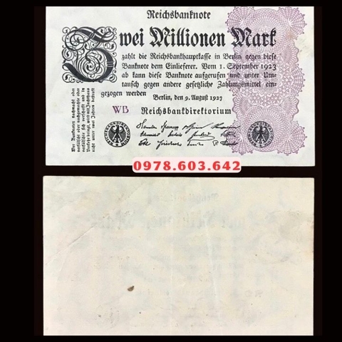 Germany - Đức 2 Triệu Mark 1923 XF