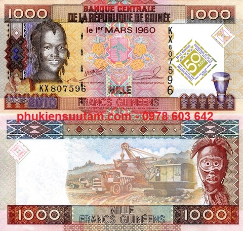 Guinee 1000 franc 2010 UNC kỷ niệm (tờ)