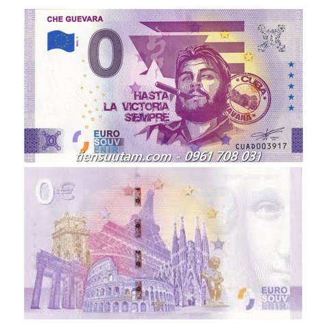 EU 0 Euro lưu niệm Che Guevara của Cuba 2022 UNC