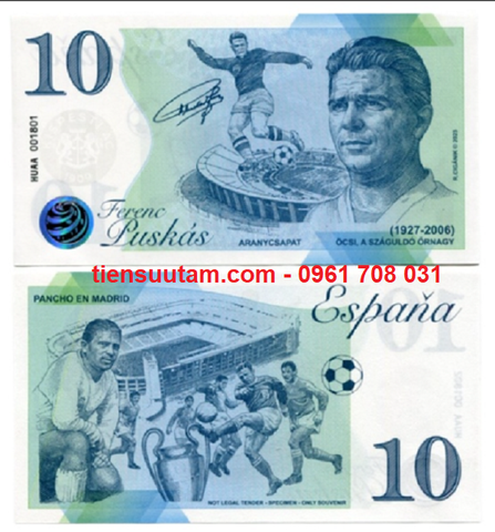 Hungary 10 Kỷ Niệm Ngôi Sao Bóng Đá Ferenc Puskás 2023 UNC
