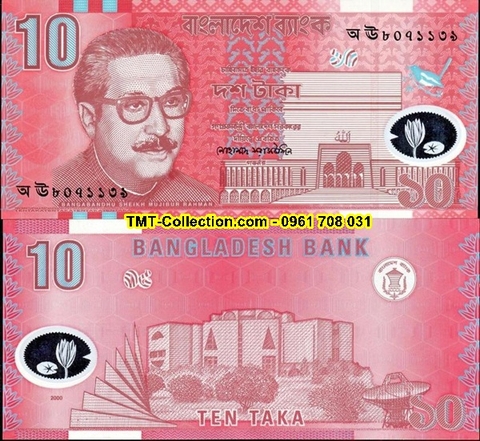Bangladesh 10 Taka 2000 UNC Polyme
