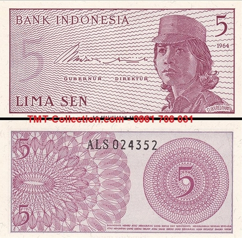 Indonesia 5 sen 1964 UNC