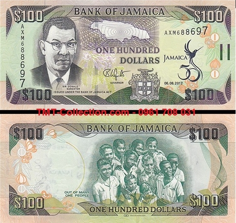 Jamaica 100 Dollars 2012 UNC (tờ)