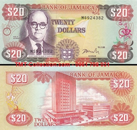 Jamaica 20 Dollars 1999 UNC (tờ)