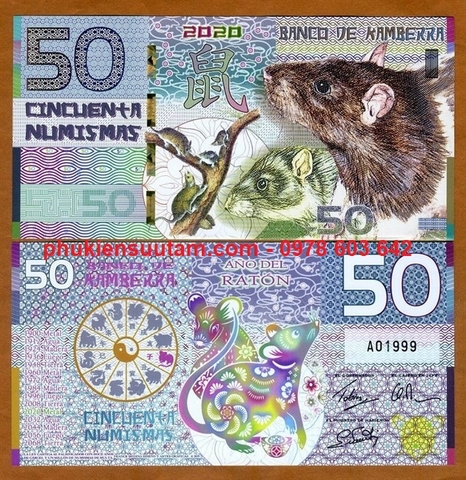 Kamberra 50 numismas 2020 UNC Chuột (tờ)