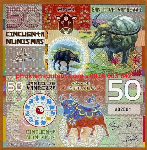 Kamberra 50 numismas 2021 UNC Trâu (tờ)