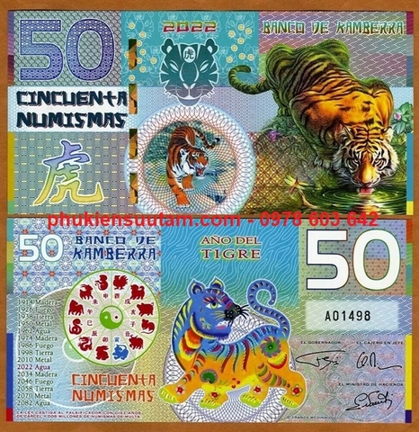 Kamberra 50 numismas 2022 UNC Cọp (tờ)