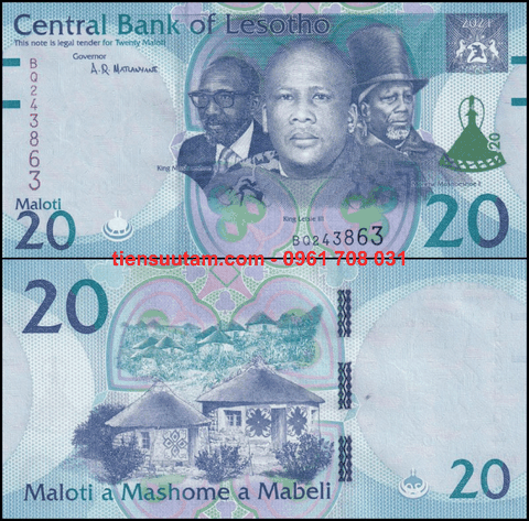 Lesotho 20 Maloti 2021 UNC (tờ)