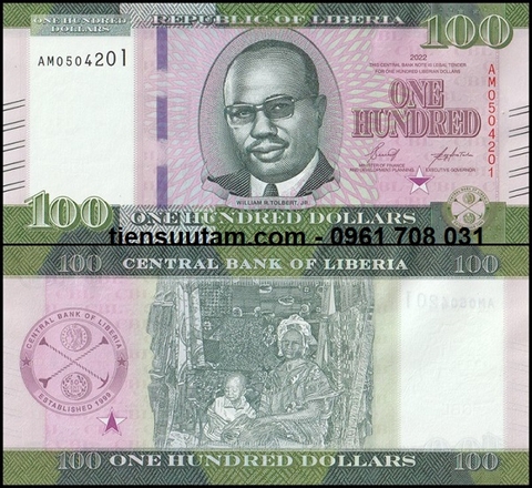 Liberia 100 Dollars 2022 UNC