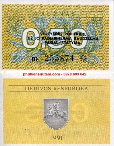 Lithuania 0.50 Talonu 1991 UNC