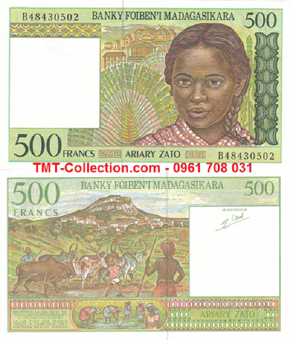 Madagasca 500 franc 1994 UNC Thuộc Pháp (tờ)