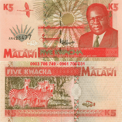 Malawi 5 Kwacha 1995 UNC