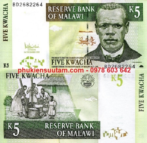 Malawi 5 Kwacha 2005 UNC