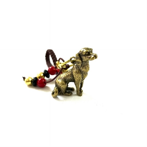 Móc Khóa Tượng Đồng Con Chó Ngồi