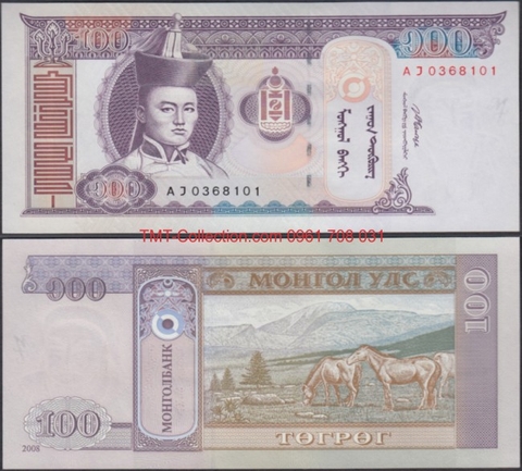 Mongolia - Mông Cổ 100 Tugrik 2008 UNC