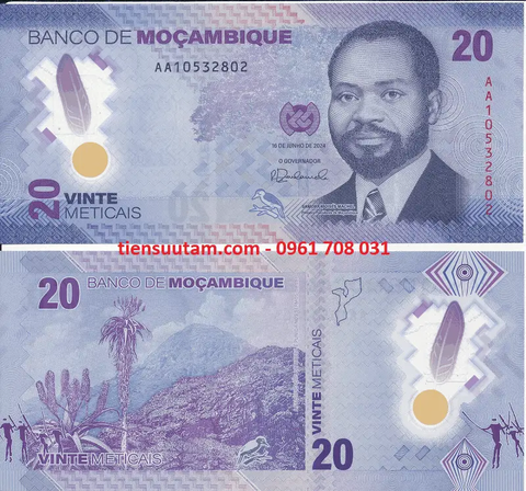 Mozambique 20 Meticais 2024 UNC Polyme