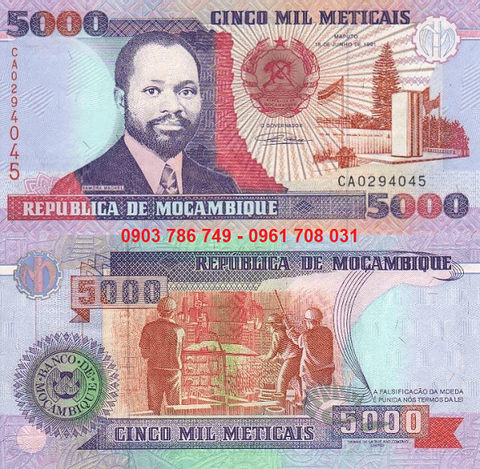 Mozambique 5000 Meticais 1991 UNC
