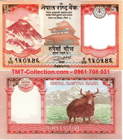 Nepal 5 Rupees 2017 UNC (tờ)